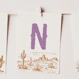 女性のカーボーイ「N」ハイチェアバンティングバナーカード 招待状