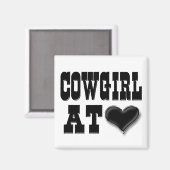 女性のカーボーイatハート磁石 マグネット (正面/裏面)