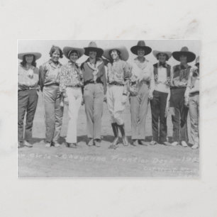 女性のカーボーイCheyenne Frontier日, 1929. ポストカード
