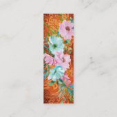 女性のカーボーイRust Pink & Aquaフローラブックマーク スキニー名刺 (裏面)