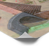 女性のガーデニングで囲まれた庭 ポスター (角)