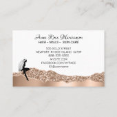 *~*女性のガーリー美しいバラ金ゴールドヘア女神 名刺 (裏面)