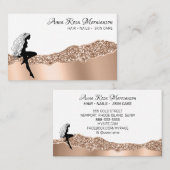 *~*女性のガーリー美しいバラ金ゴールドヘア女神 名刺 (正面/裏面)