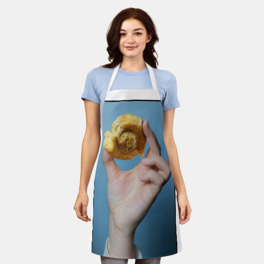 女性のキッチン エプロン (着用した状態)