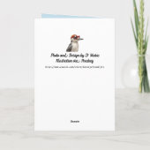 女性のキツツキグリーティングカード シーズンカード (裏面)