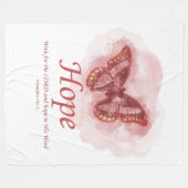 女性のキリスト教のバタフライ聖書の詩ホープ  フリースブランケット (正面(横))