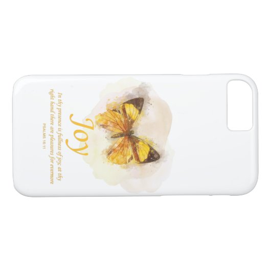 女性のキリスト教のバタフライ聖書の詩喜び Case-Mate iPhoneケース (裏面(横))