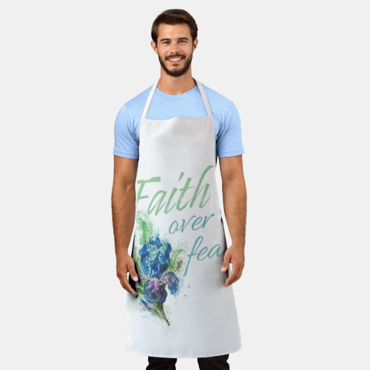 女性のキリスト教の水彩恐怖に対する信仰 エプロン (着用した状態)