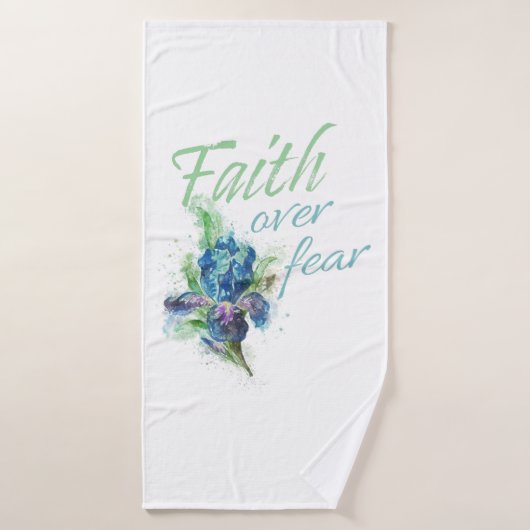 女性のキリスト教の水彩画：恐怖に対する信仰 バスタオル (バスタオル)