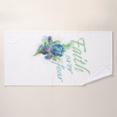 女性のキリスト教の水彩画：恐怖に対する信仰 バスタオル (バスタオル)