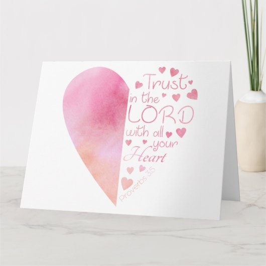 女性のキリスト教ハート信仰が主に信頼 カード (正面)