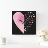 女性のキリスト教ハート信仰が主に信頼 スクエア壁時計 (ホーム)