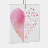 女性のキリスト教ハート信仰が主に信頼 セラミックオーナメント (右)
