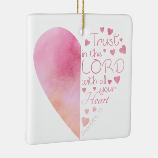 女性のキリスト教ハート信仰が主に信頼 セラミックオーナメント (右)