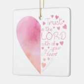 女性のキリスト教ハート信仰が主に信頼 セラミックオーナメント (左)