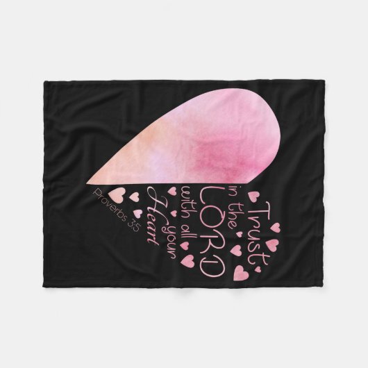 女性のキリスト教ハート信仰の主への信頼 フリースブランケット (正面(横))