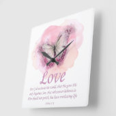 『女性のキリスト教聖書』愛 スクエア壁時計 (傾斜)