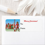 女性のクリスマスショッピングとバッグの服を着たファッション ラベル (インサイチュ)