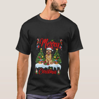 女性のクリスマスツリー点灯サンタブービエデフランドル Tシャツ