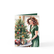 女性のクリスマス飾の水色