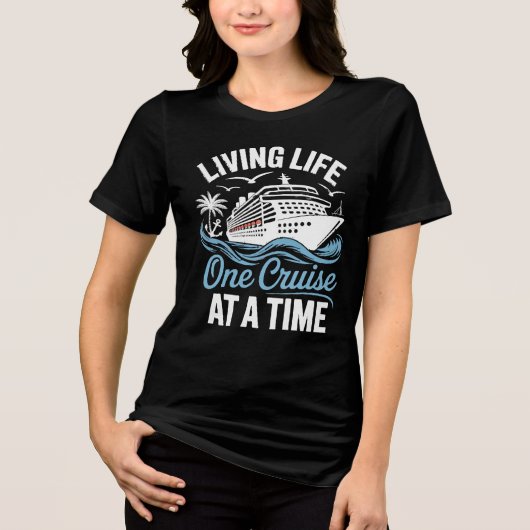 女性のクルーズで人生を楽しむ トライブレンドＴシャツ (正面)