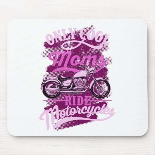 女性のクールためのオートバイおもしろいルに乗るママのみ マウスパッド (正面)