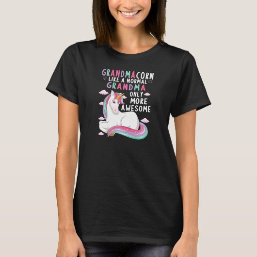 女性のグランドマコーン通常のおばあちゃんだけのより多く Tシャツ (正面)