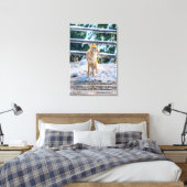 女性のコヨーテと雪の野生動物の写真と詩 キャンバスプリント (Insitu(Bedroom))