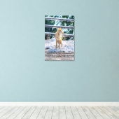 女性のコヨーテと雪の野生動物の写真と詩 キャンバスプリント (Insitu(Wood Floor))