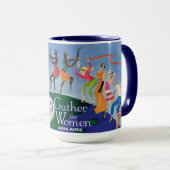 女性のコーヒー・マグを集めて下さい マグカップ (正面右)