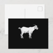 女性のゴマキを付けた面白いヤギ ポストカード (正面/裏面)