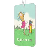 女性のゴルファーが捻れる。パーソナライズ。 カーエアーフレッシュナー (左)