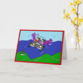 女性のゴルファーの挨拶状 カード (黄色い花)