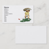 女性のゴルファー 名刺 (正面/裏面)