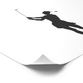 女性のゴルフ遊のシルエット フォトプリント            (角)