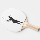 女性のゴルフ遊のシルエット 卓球ラケット (横)