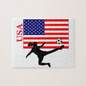 女性のサッカー米国 ジグソーパズル (横)