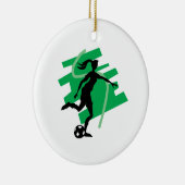 女性のサッカー セラミックオーナメント (右)
