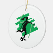 女性のサッカー セラミックオーナメント (左)