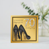 女性のサプライズ70歳の誕生日パーティー 招待状 (スタンド正面)