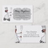 女性のシェフのアフリカ系アメリカ人のケイタリングビジネスカード 名刺 (正面/裏面)