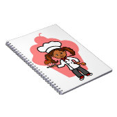 女性のシェフのイラストレーション ノートブック (右側)