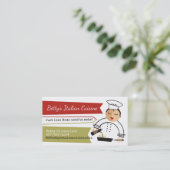 女性のシェフのオリーブ油の小鍋のイタリアンなケータリング 名刺 (スタンド正面)