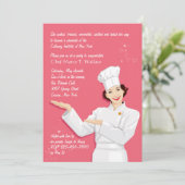 女性のシェフの卒業の招待状 招待状 (スタンド正面)