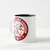 女性のシェフの料理の情熱のマグ ツートーンマグカップ (正面左)