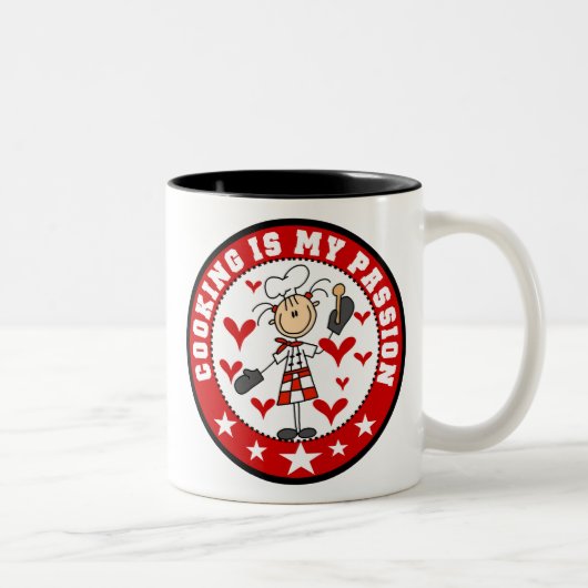 女性のシェフの料理の情熱のマグ ツートーンマグカップ (右)