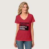 女性のシャツ – 教えの歴史は犯罪ではない Tシャツ (正面フル)