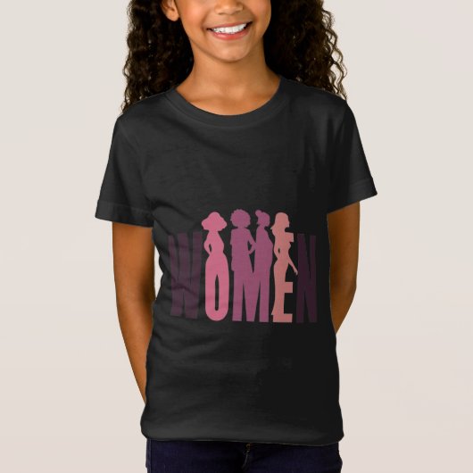女性のシルエットデザイン Tシャツ (正面)