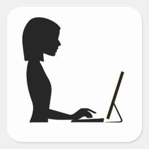 女性のシルエット スクエアシール