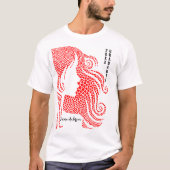 女性のシルエット(ハート) |大学院生 Tシャツ (正面)